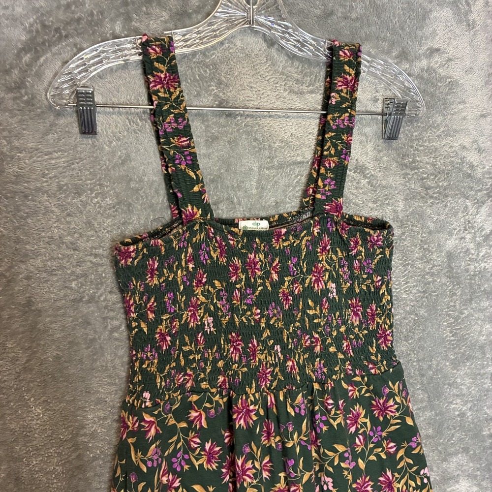 Dip Womens Organic Cotton Floral Tiered Madi Dress M Boho Cottagecore Smocked